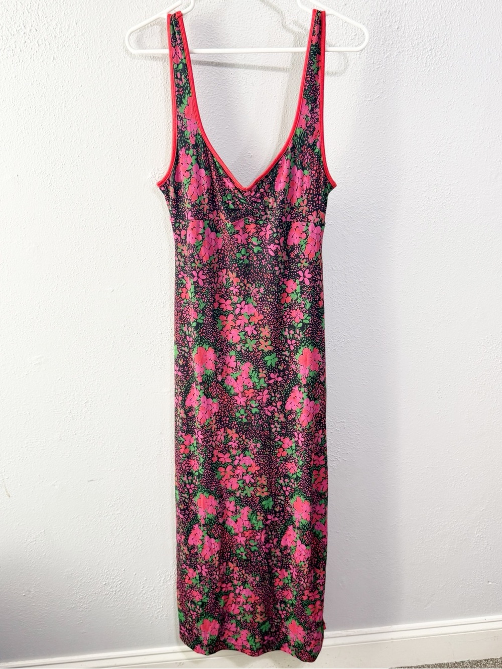 Free People Pink and Green Floral Clementine Maxi Dress small